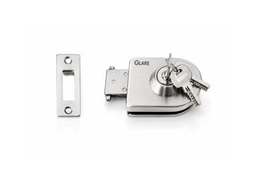 Wall to Glass key & knob sliding lock