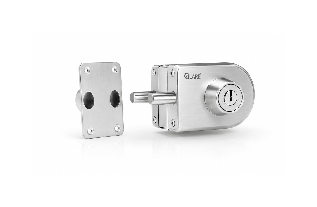 Double bullet wall to glass key & knob glass lock