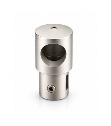 Pipe to Glass (blind) 19mm round pipe connector