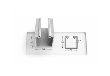 Aluminium track frameless center sliding folding