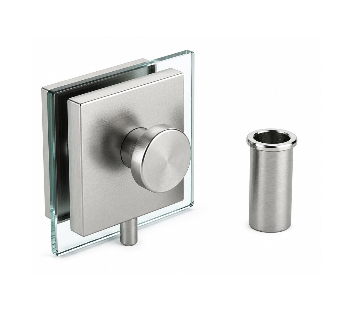 Door knob & sleeve frameless center sliding folding