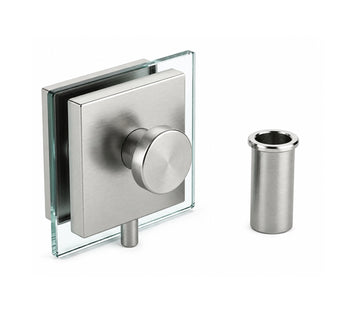 Door knob & sleeve frameless center sliding folding