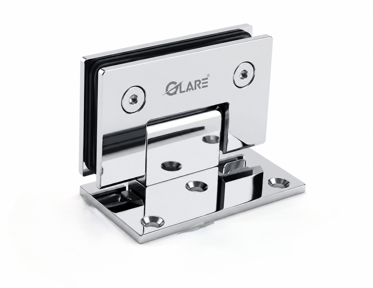 Wall to Glass 90 degree offset shower hinge