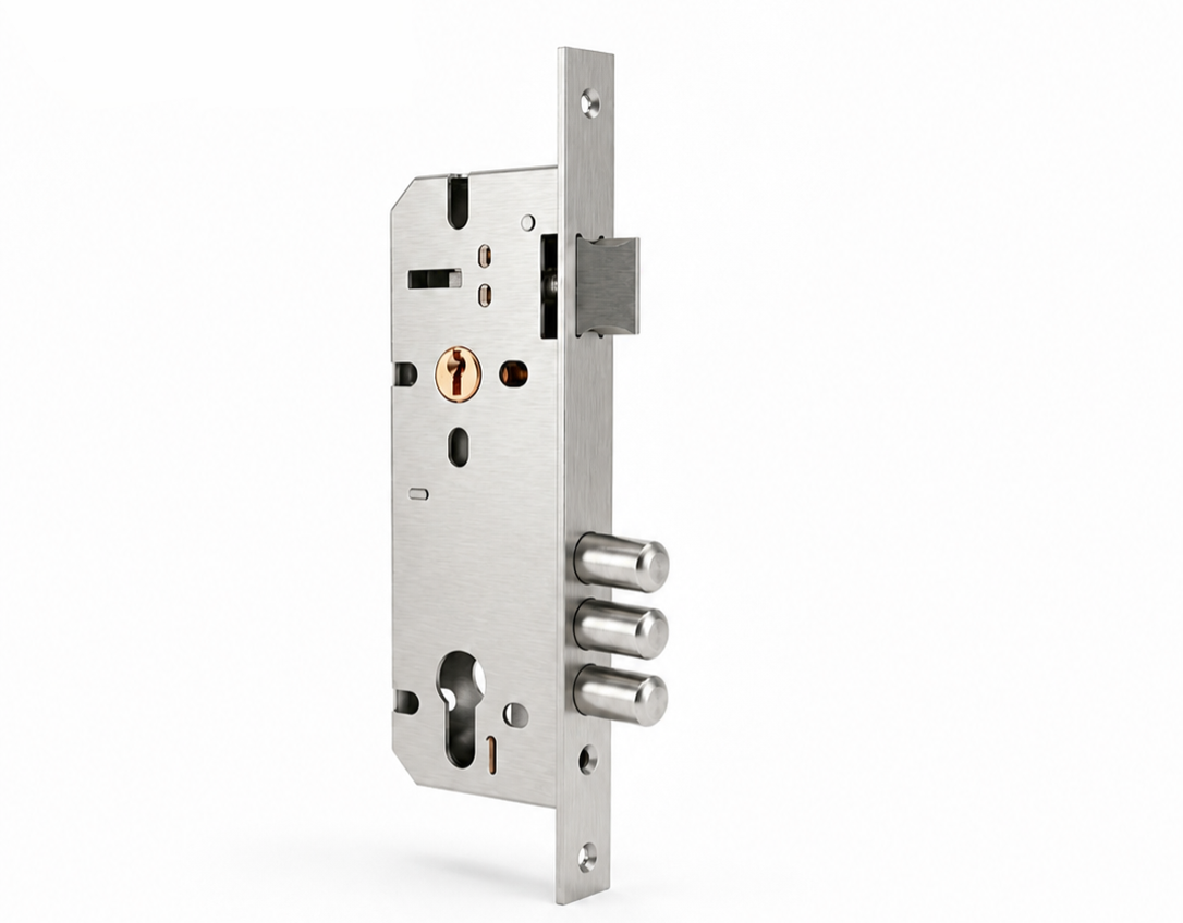 Lock body with round bullet - mortise lock body