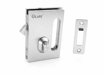 Sliding wall to glass only knob glass door lock