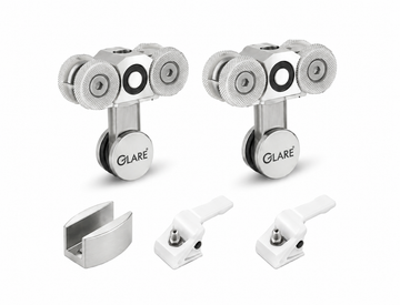 Small coin roller sliding door roller fitting