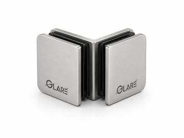 Glass connector glass to glass 90 degree